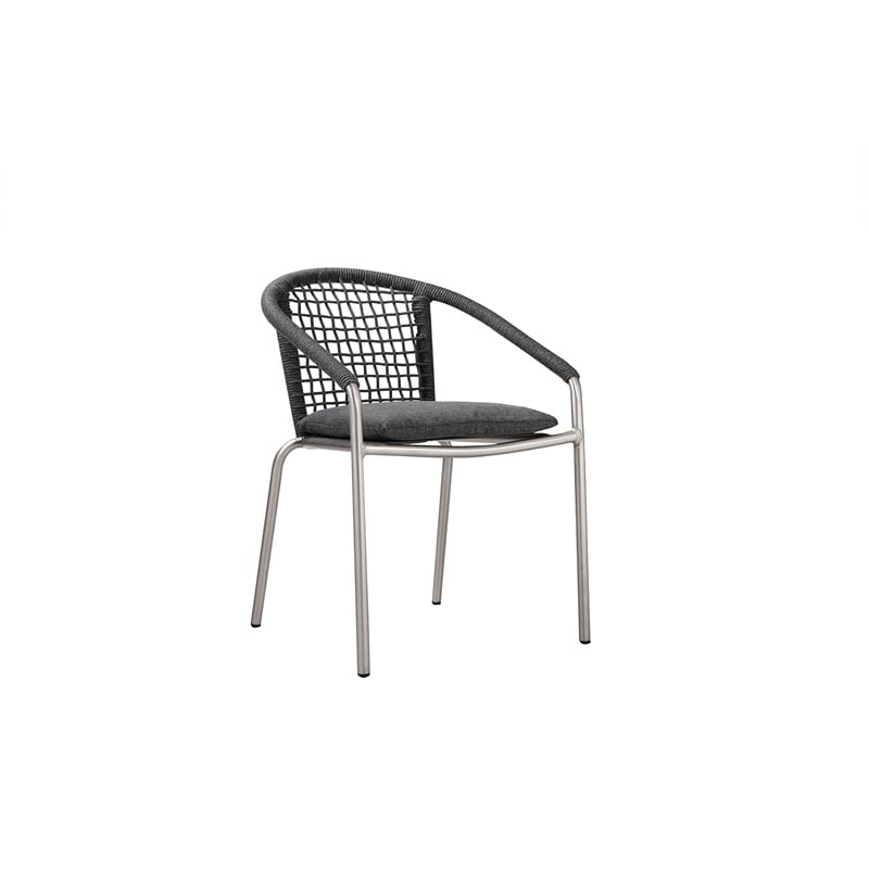 Pemberly Row 7-Piece Modern Aluminum Dining Set in Slate Gray