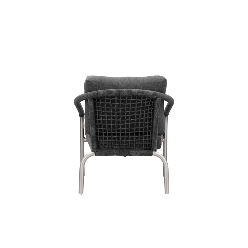 Pemberly Row Contemporary Style Aluminum Chair in Slate Gray