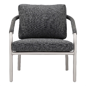 Pemberly Row Contemporary Style Aluminum Chair in Slate Gray