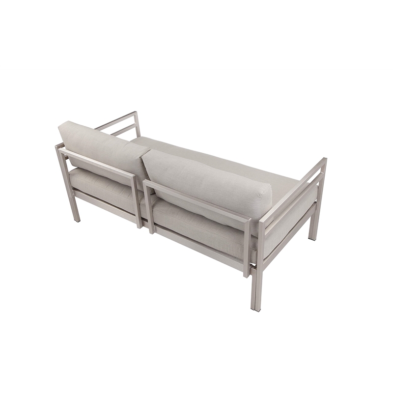 Pemberly Row 4-Piece Modern Aluminum Sofa Set in Gray Finish