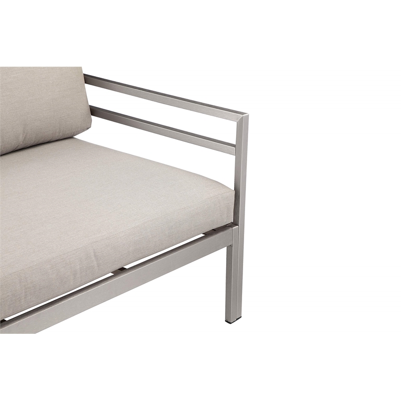 Pemberly Row 4-Piece Modern Aluminum Sofa Set in Gray Finish