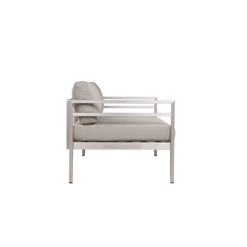 Pemberly Row 4-Piece Modern Aluminum Sofa Set in Gray Finish
