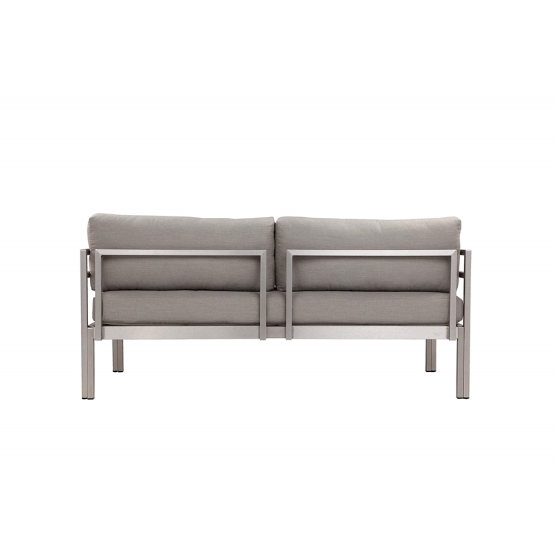 Pemberly Row 4-Piece Modern Aluminum Sofa Set in Gray Finish
