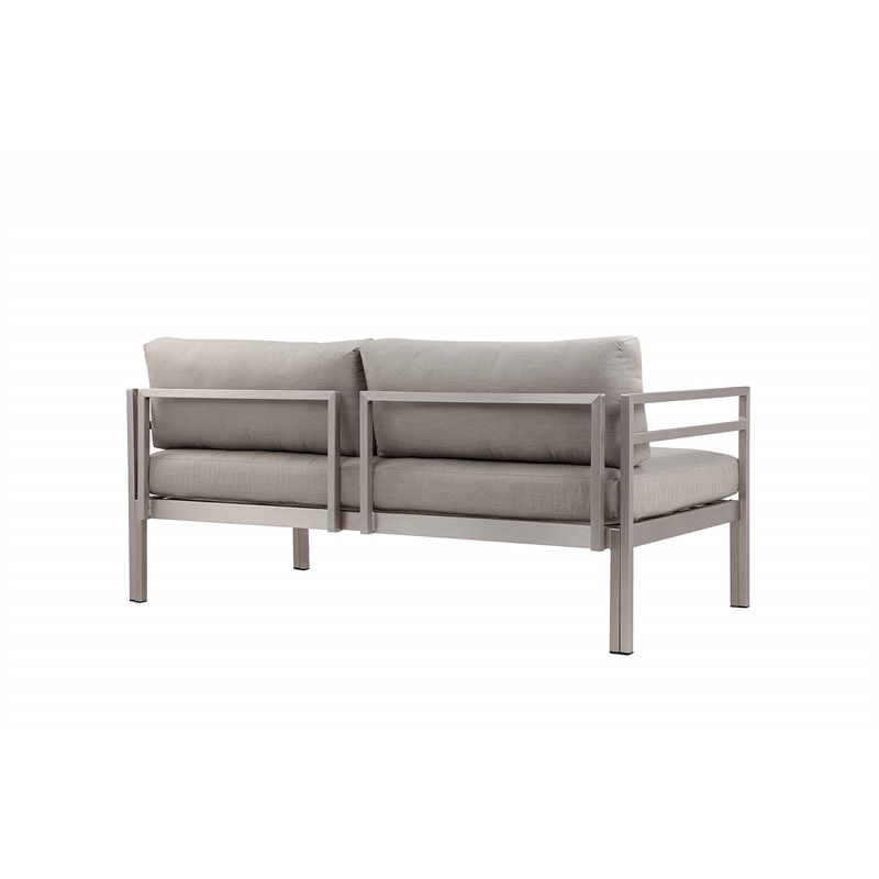 Pemberly Row 4-Piece Modern Aluminum Sofa Set in Gray Finish