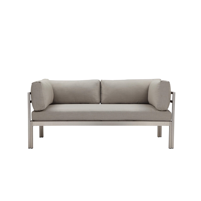 Pemberly Row 4-Piece Modern Aluminum Sofa Set in Gray Finish