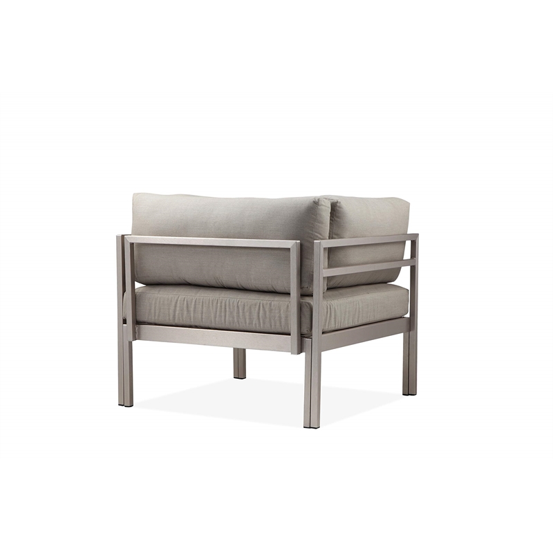 Pemberly Row 4-Piece Modern Aluminum Sofa Set in Gray Finish