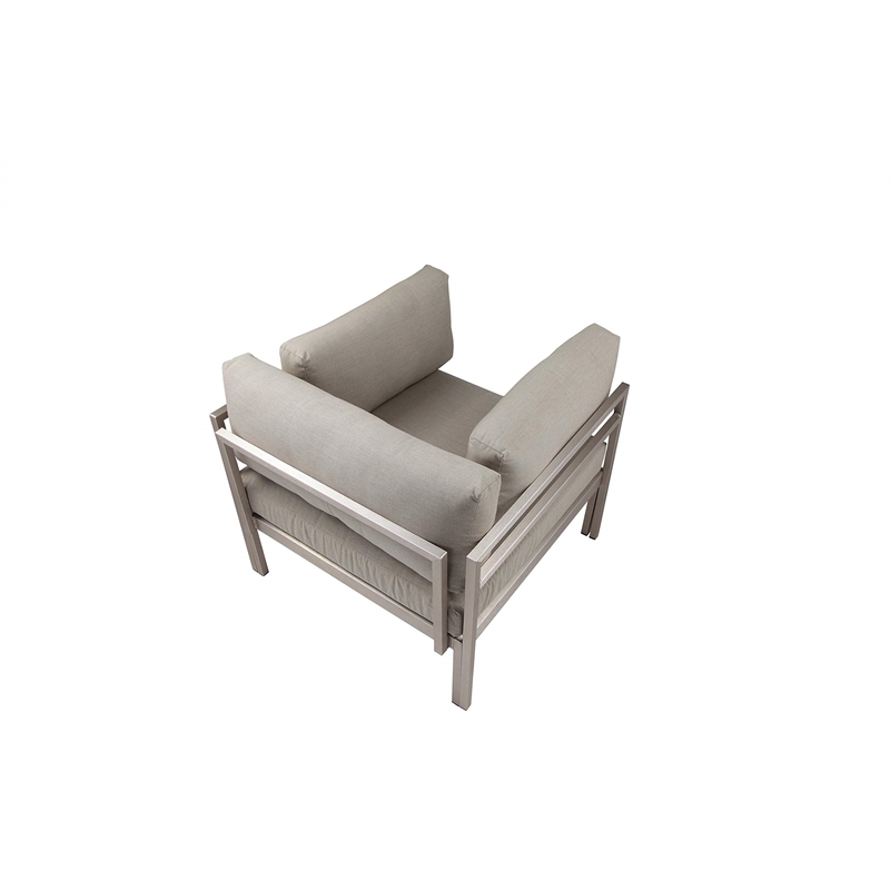 Pemberly Row 4-Piece Modern Aluminum Sofa Set in Gray Finish