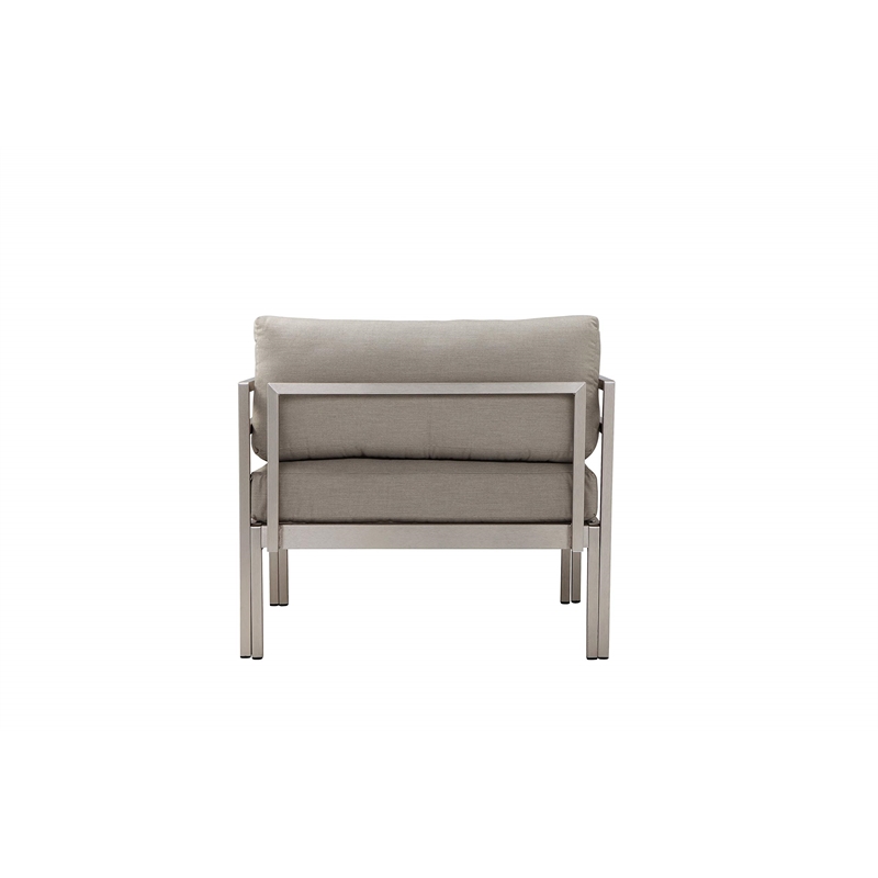 Pemberly Row 4-Piece Modern Aluminum Sofa Set in Gray Finish