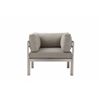 Pemberly Row Modern Style Aluminum Sofa Chair in Gray Finish