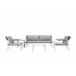 Pemberly Row 5-Piece Modern Aluminum Sofa Set in Gray Finish