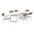 Pemberly Row 7-Piece Modern Aluminum Dining Set in Gray Finish