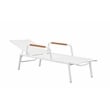 Pemberly Row Modern Aluminum Arm Loungers in White Finish (Set of 2)