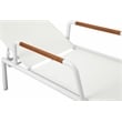 Pemberly Row Modern Aluminum Arm Loungers in White Finish (Set of 2)