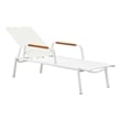 Pemberly Row Modern Aluminum Arm Loungers in White Finish (Set of 2)