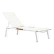 Pemberly Row Modern Aluminum Loungers in White Finish (Set of 2)