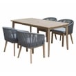 Pemberly Row 7-Piece Modern Acacia Wood Dining Set in Gray Finish