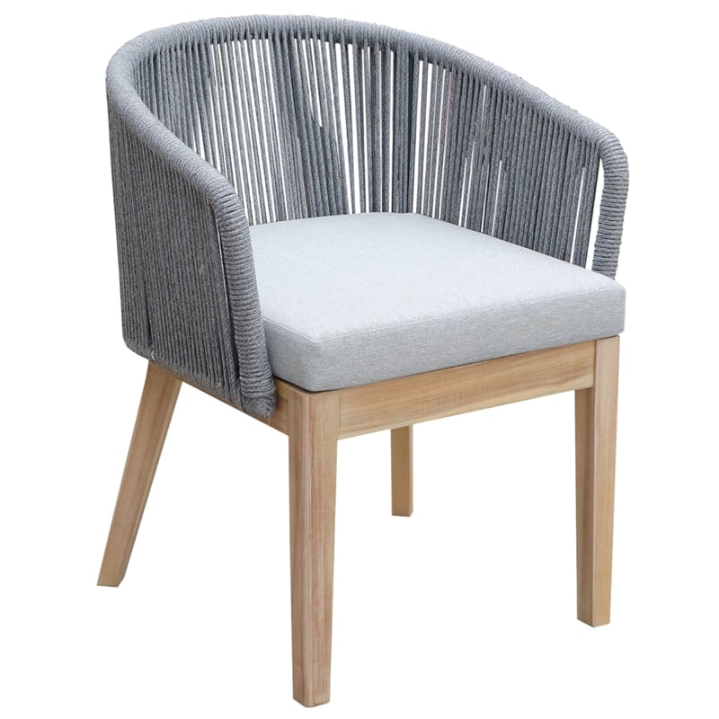 Pemberly Row 7-Piece Modern Acacia Wood Dining Set in Gray Finish