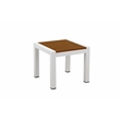 Pemberly Row 6-Piece Aluminum Lounger and Side Table in Teak/White
