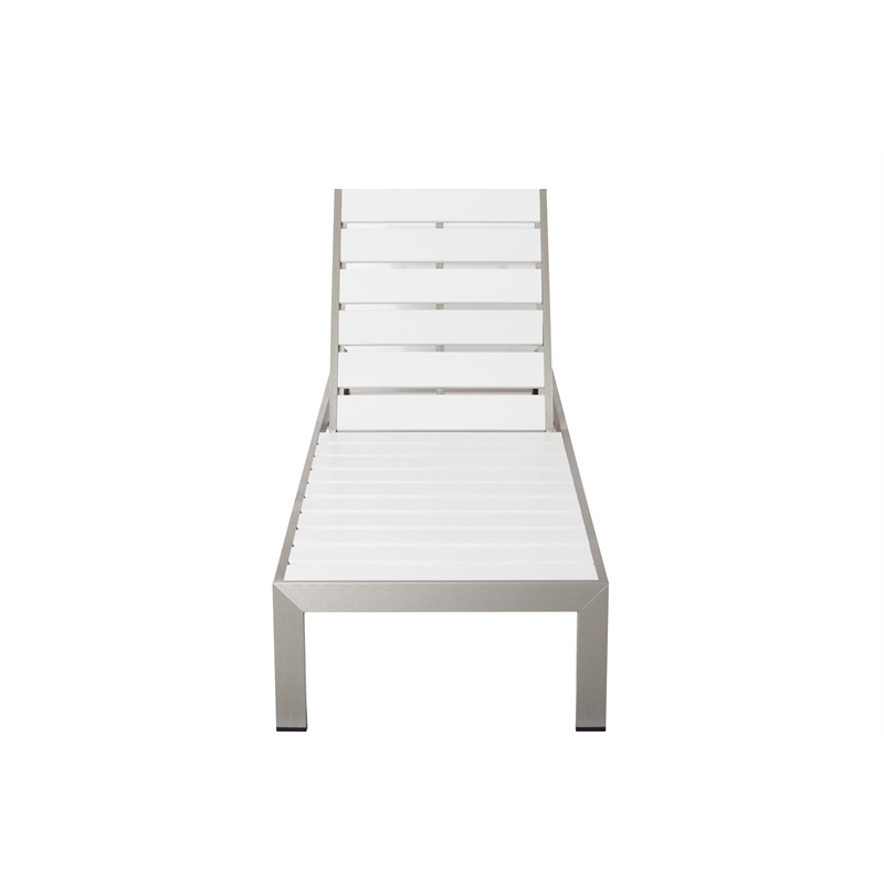 Pemberly Row 8-Piece Aluminum Lounger and Side Table in White
