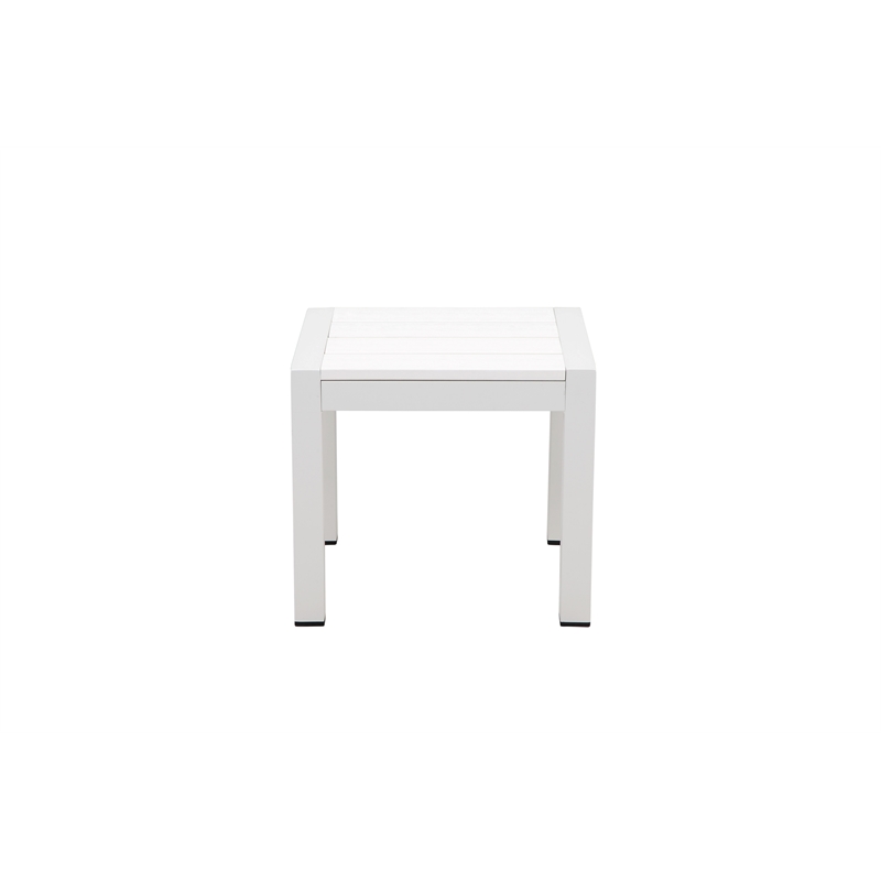 Pemberly Row 8-Piece Aluminum Lounger and Side Table in White