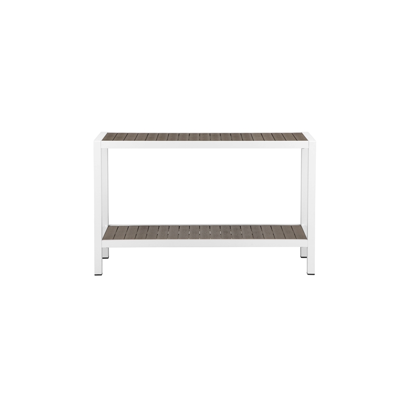 Pemberly Row Modern Aluminum Console Table in Gray and White