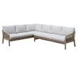 Pemberly Row 2-Piece Modern Acacia Wood Sectional in Beige Finish