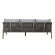 Pemberly Row Three Seater Modern Acacia Wood Sofa in Gray Finish