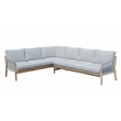 Pemberly Row 3-Piece Modern Acacia Wood Sectional in Gray Finish