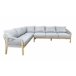 Pemberly Row 3-Piece Modern Acacia Wood Sectional in Gray Finish