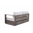 Pemberly Row Two Seater Modern Eucalyptus Wood Sofa in Brown Finish