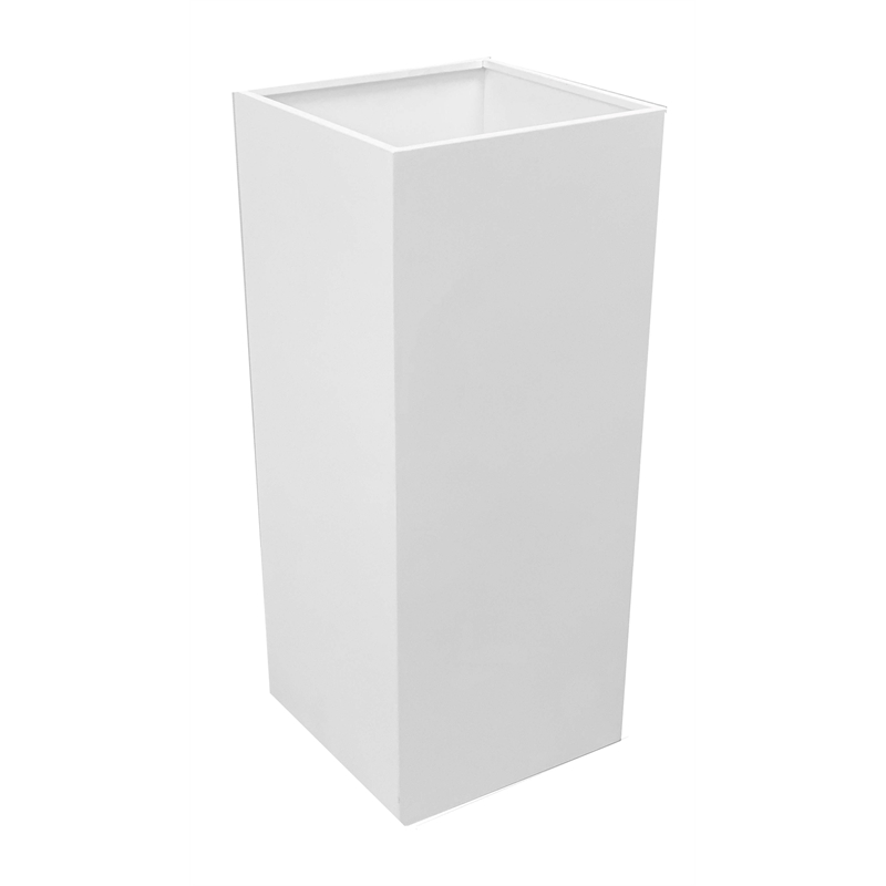 Pemberly Row 2-Piece Modern Style Steel Planter Set in White Finish