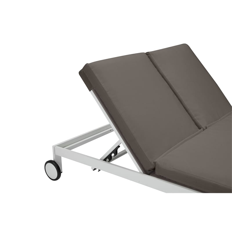 Pemberly Row Contemporary / Modern Aluminum Daybed in Gray Finish