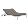 Pemberly Row Contemporary / Modern Aluminum Daybed in Gray Finish