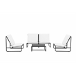 Pemberly Row 5-Piece Modern Aluminum Sofa Set in Black/White Finish