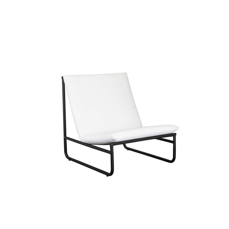 Pemberly Row 5-Piece Modern Aluminum Sofa Set in Black/White Finish