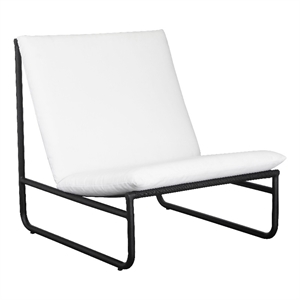 Pemberly Row 37x36&quot Modern Aluminum Outdoor Minimal Sofa Chair in Black