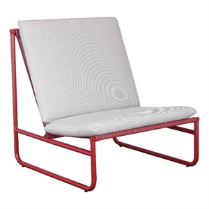 Pemberly Row 37x36&quot Modern Aluminum Outdoor Minimal Sofa Chair in Red