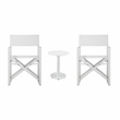 Pemberly Row 3-Piece Modern Aluminum Bistro Set in White Finish