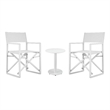 Pemberly Row 3-Piece Modern Aluminum Bistro Set in White Finish
