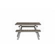 Pemberly Row 3-Piece Modern Aluminum Dining Set in Gray and Brush Finish