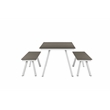 Pemberly Row 3-Piece Modern Aluminum Dining Set in Gray and White Finish