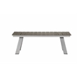 Pemberly Row Modern Aluminum and Polyresin Bench in Gray and Brush Finish