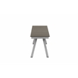 Pemberly Row Modern Aluminum and Polyresin Bench in Gray and Brush Finish