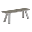 Pemberly Row Modern Aluminum and Polyresin Bench in Gray and Brush Finish