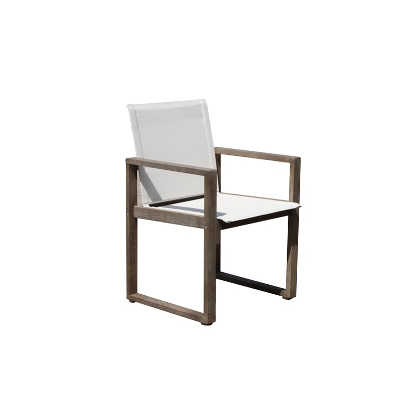 Pemberly Row 9-Piece Modern Eucalyptus Wood Dining Set in Brown Finish