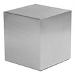 Pemberly Row Contemporary Brushed Metal Cubix Side Table in Silver