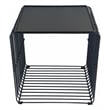 Pemberly Row Modern Metal Side Table with A Tray Top in Black