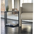 Pemberly Row Modern Metal Side Table with A Tray Top in Black