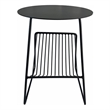 Pemberly Row Contemporary Gazette Magazine Table Black Metal