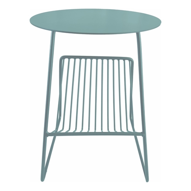 Pemberly Row Contemporary Gazette Magazine Table Green Metal